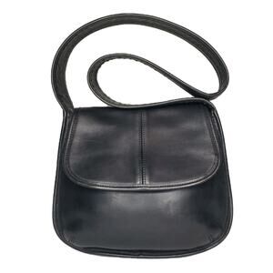RARE Vtg COACH ERGO FLAP Black Leather Shoulder Bag Hobo Purse Handbag 9034 USA